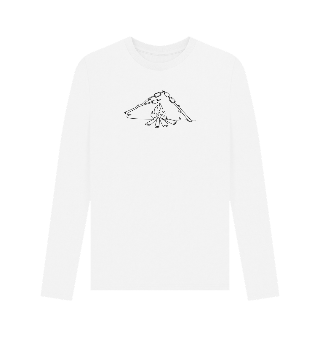 White Men's S'mores Organic Cotton Long Sleeve Tee (Black)