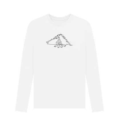 White Men's S'mores Organic Cotton Long Sleeve Tee (Black)