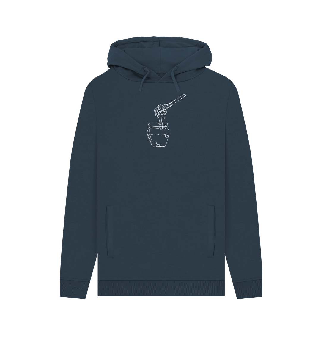 Navy Men's Honey Organic Cotton Pullover Hoodie (White)