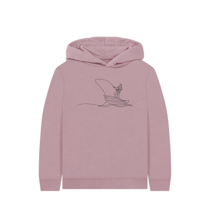 Mauve Kid's Fisherman Organic Cotton Pullover Hoodie (Black)