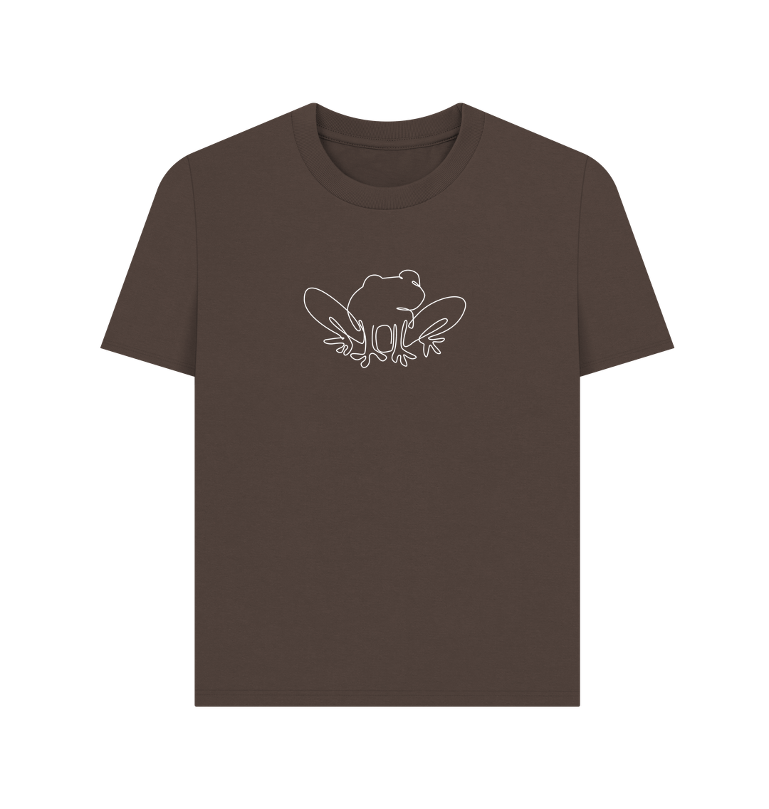 Chocolate Women's Frog Organic Cotton Basic Tee (White)