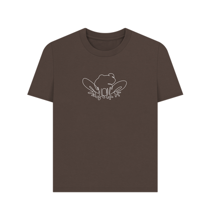 Chocolate Women's Frog Organic Cotton Basic Tee (White)