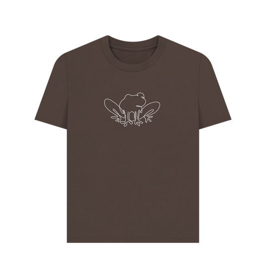 Chocolate Women's Frog Organic Cotton Basic Tee (White)