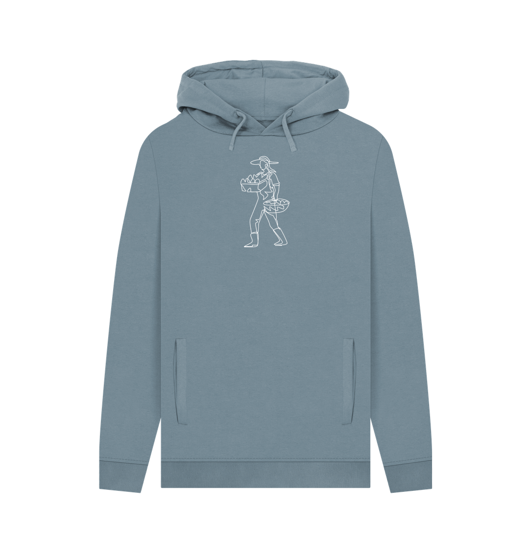 Stone Blue Men's Harvest Organic Cotton Pullover Hoodie (White)