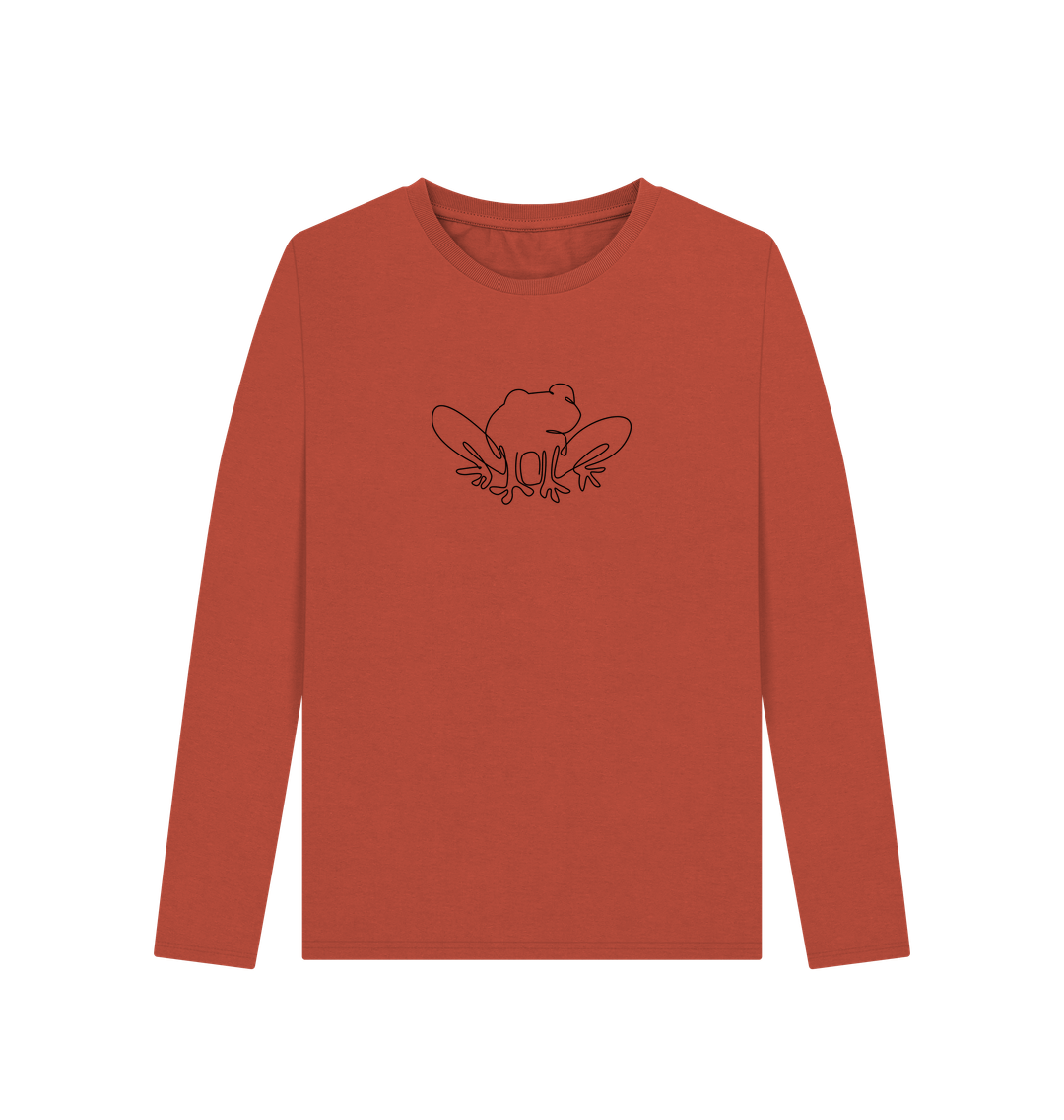 Rust Women's Frog Organic Cotton Long Sleeve Tee (Black)