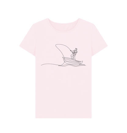 Pink Women's Fisherman Organic Cotton Crewneck Tee (Black)