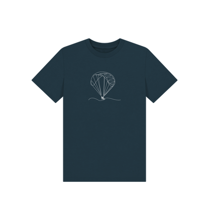 Denim Blue Kid's Parachute Organic Cotton Basic Tee (White)