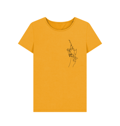 Mustard Women's Climber Organic Cotton Crewneck Tee (Black)