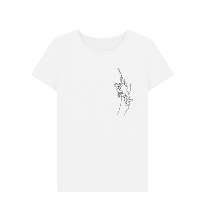 White Women's Climber Organic Cotton Crewneck Tee (Black)