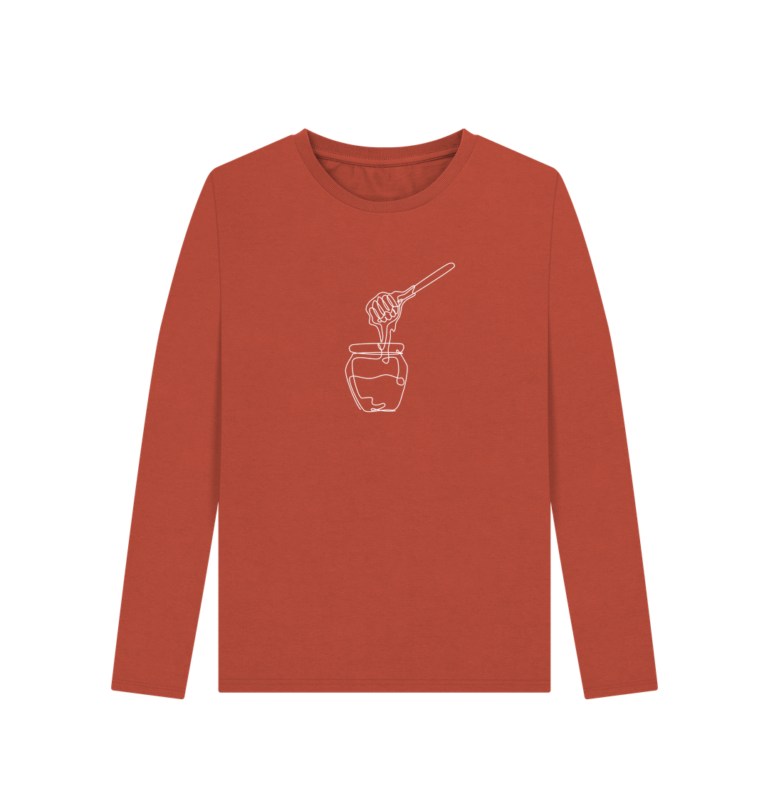 Rust Women's Honey Organic Cotton Long Sleeve Tee (White)