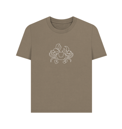 Willow Women's Crab Organic Cotton Basic Tee (White)