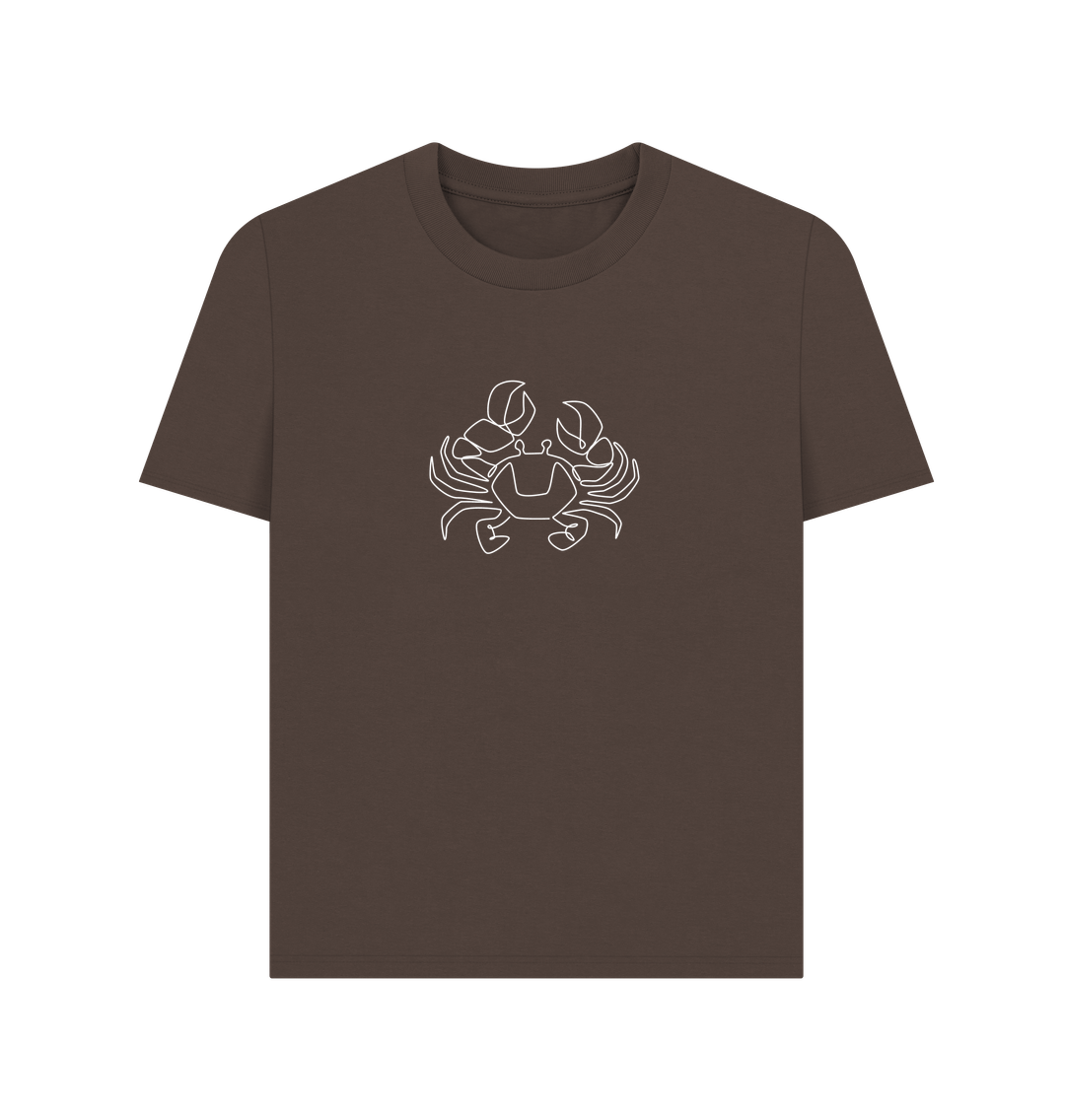 Chocolate Women's Crab Organic Cotton Basic Tee (White)