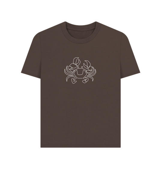 Chocolate Women's Crab Organic Cotton Basic Tee (White)