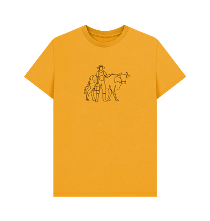 Mustard Men's Cow Organic Cotton Basic Tee (Black)