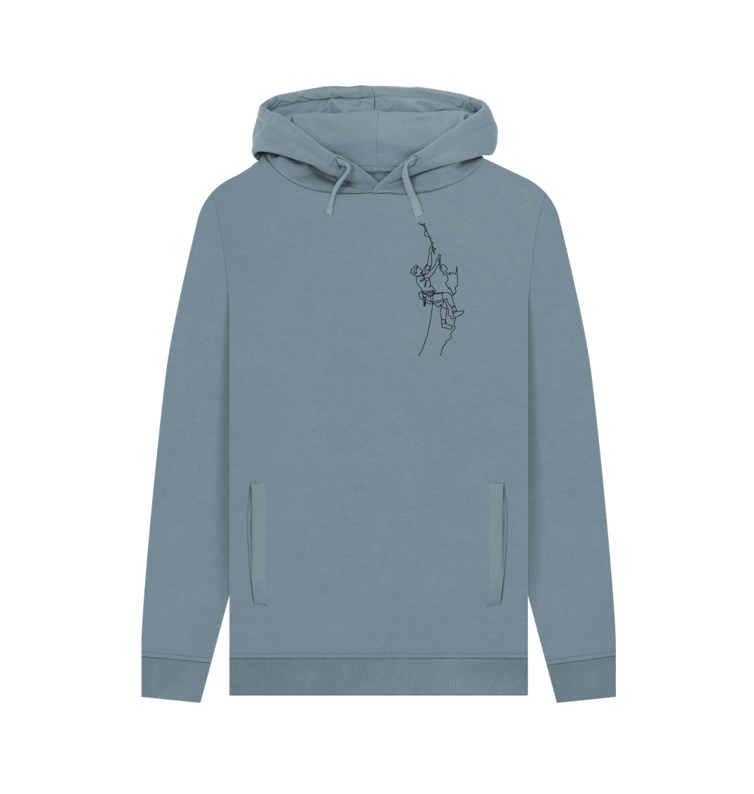 Stone Blue Men's Climber Organic Cotton Pullover Hoodie (Black)