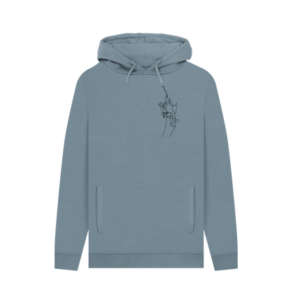 Stone Blue Men's Climber Organic Cotton Pullover Hoodie (Black)