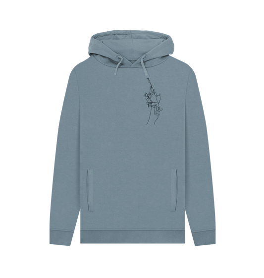 Stone Blue Men's Climber Organic Cotton Pullover Hoodie (Black)