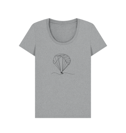 Athletic Grey Women's Parachute Organic Cotton Scoop Neck Tee (Black)