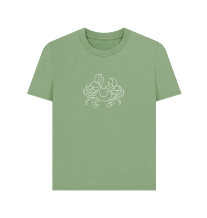 Sage Women's Crab Organic Cotton Basic Tee (White)