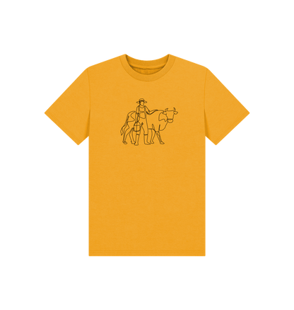 Mustard Kid's Cow Organic Cotton Basic Tee (Black)