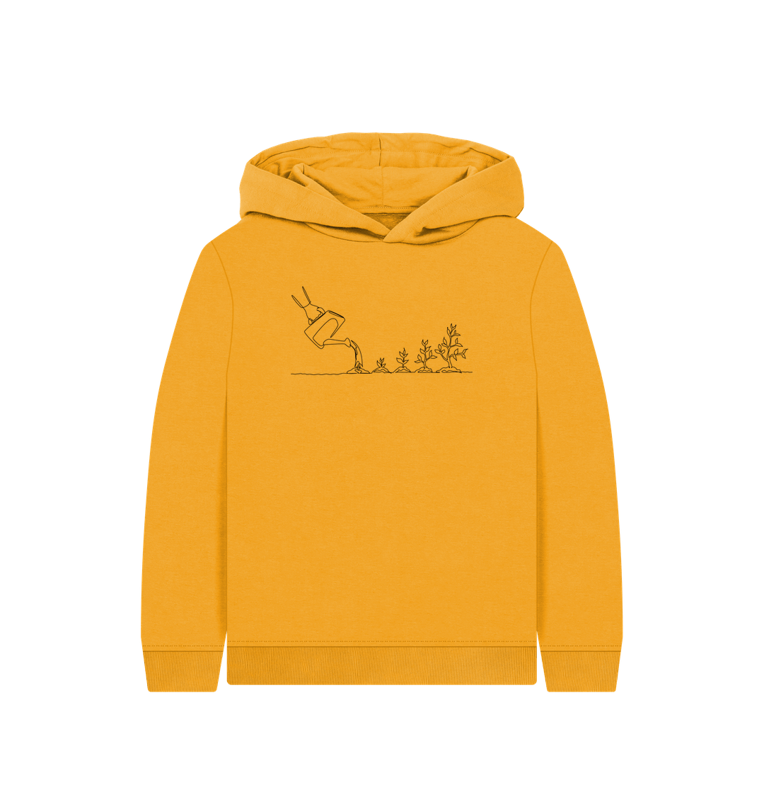 Mustard Kid's Gardening Organic Cotton Pullover Hoodie (Black)