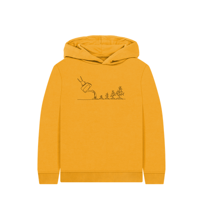 Mustard Kid's Gardening Organic Cotton Pullover Hoodie (Black)