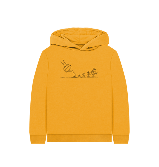 Mustard Kid's Gardening Organic Cotton Pullover Hoodie (Black)