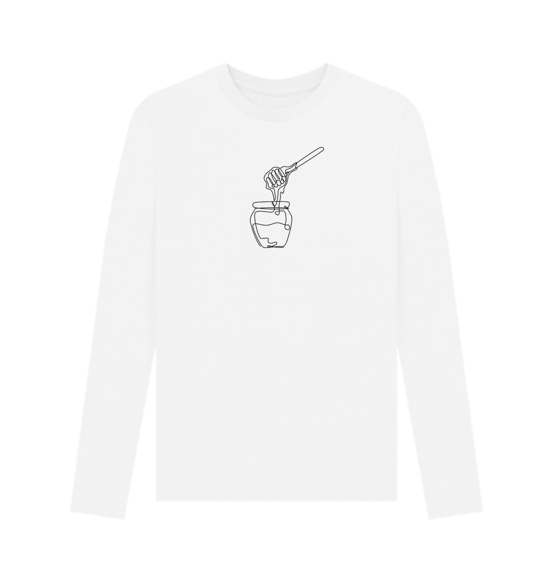 White Men's Honey Organic Cotton Long Sleeve Tee (Black)