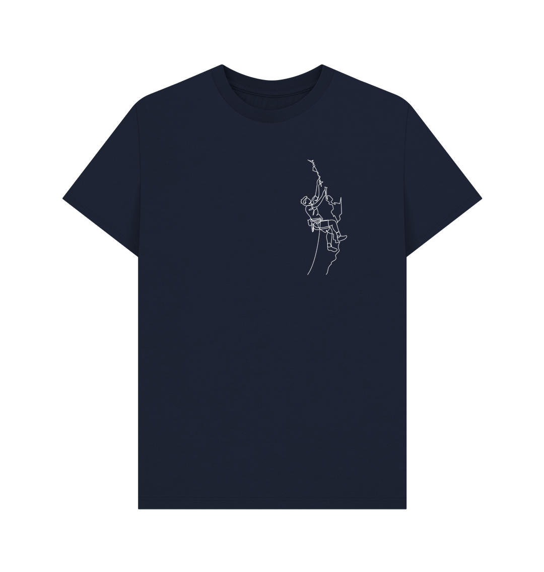 Navy Blue Men's Climber Organic Cotton Basic Tee (White)