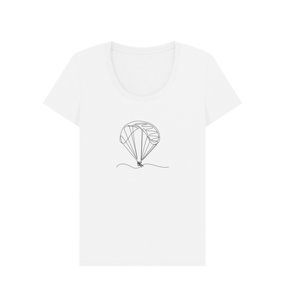 White Women's Parachute Organic Cotton Scoop Neck Tee (Black)