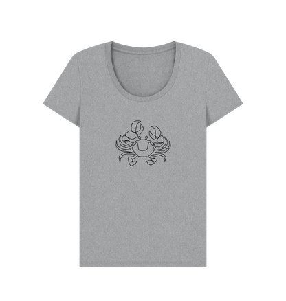 Athletic Grey Women's Crab Organic Cotton Scoop Neck Tee (Black)