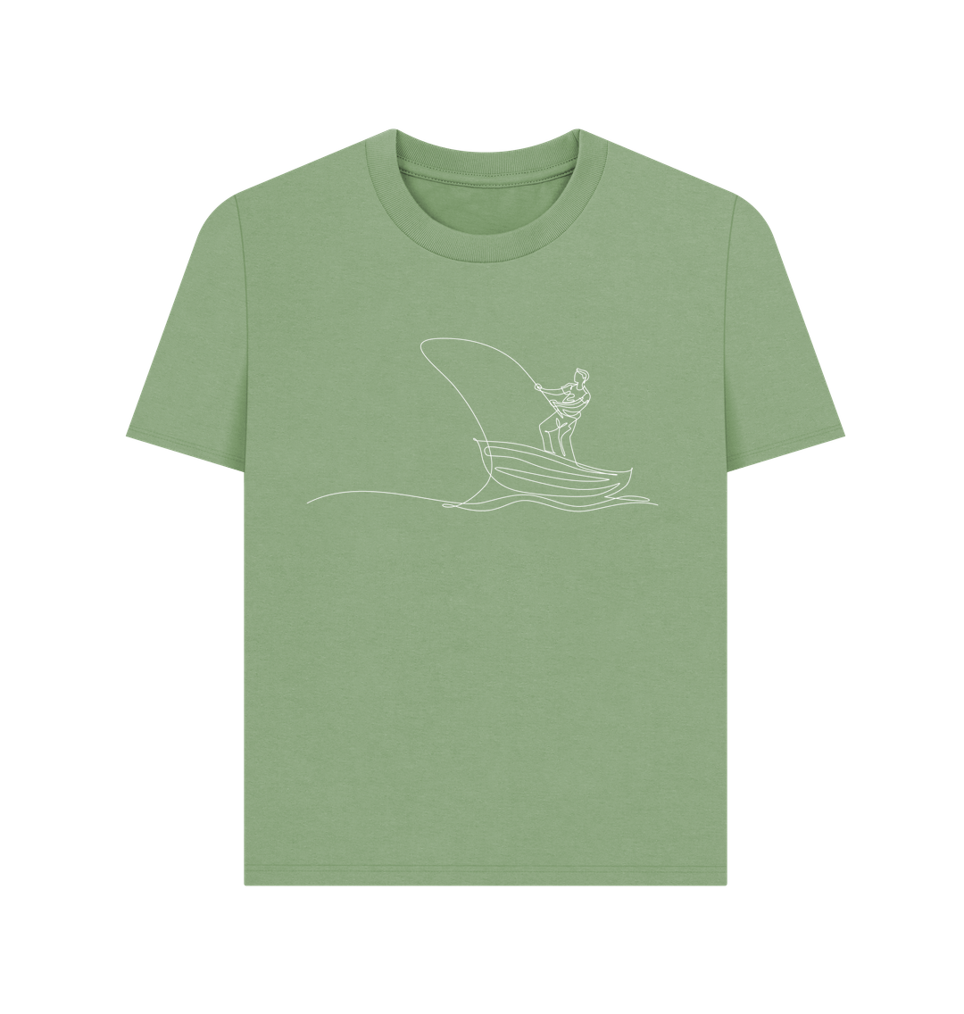 Sage Women's Fisherman Organic Cotton Basic Tee (White)