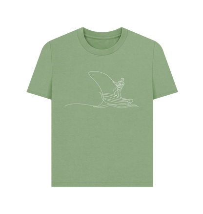 Sage Women's Fisherman Organic Cotton Basic Tee (White)