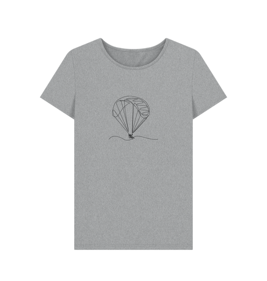 Athletic Grey Women's Parachute Organic Cotton Crewneck Tee (Black)