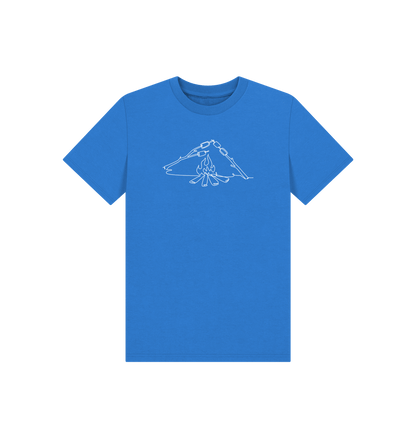 Bright Blue Kid's S'mores Organic Cotton Basic Tee (White)