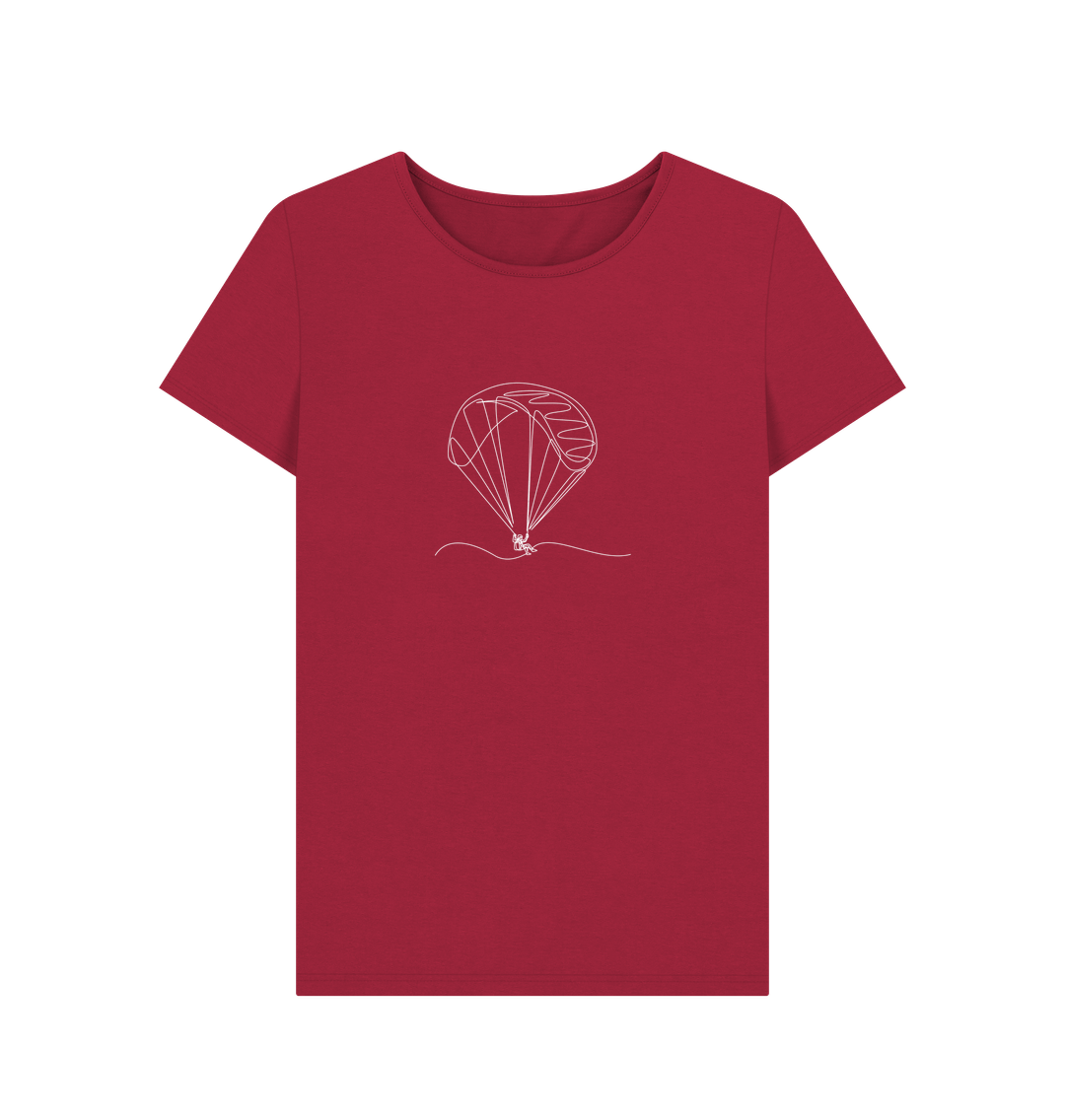 Cherry Women's Parachute Organic Cotton Crewneck Tee (White)