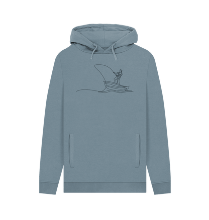 Stone Blue Men's Fisherman Organic Cotton Pullover Hoodie (Black)