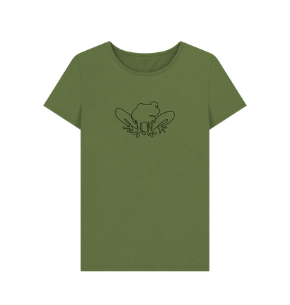 Khaki Women's Frog Organic Cotton Crewneck Tee (Black)