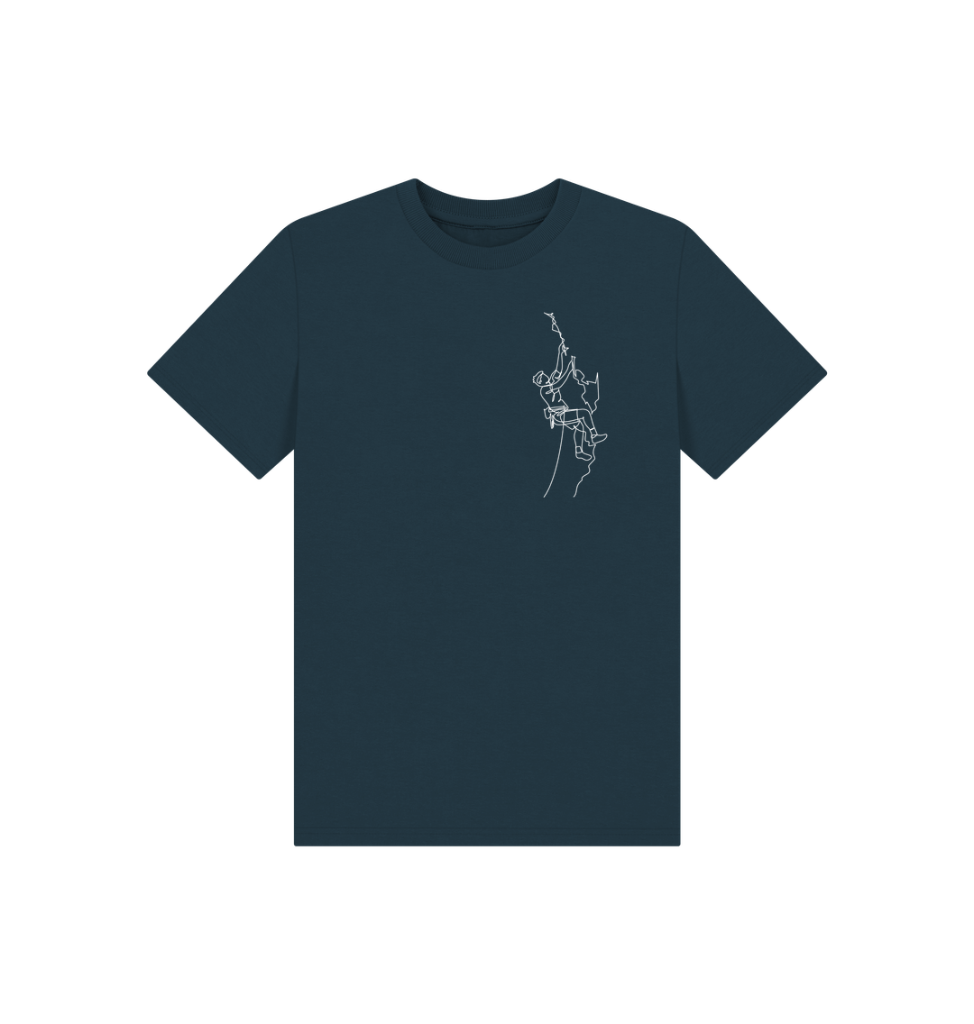 Denim Blue Kid's Climber Basic T-Shirt - White