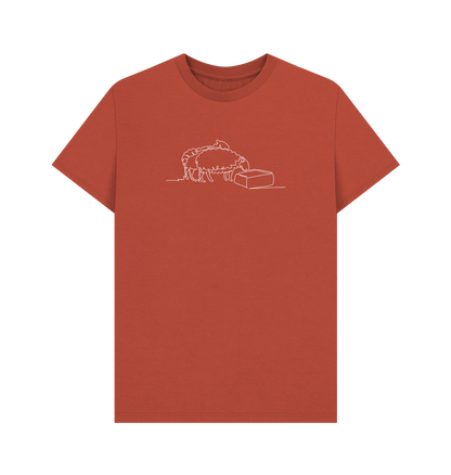 Rust Men's Sheep Organic Cotton Basic Tee (White)