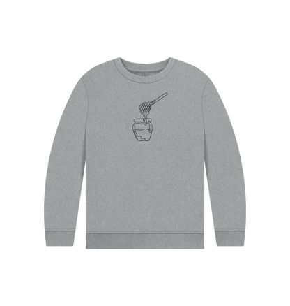 Athletic Grey Kid's Honey Organic Cotton Crewneck Sweater (Black)