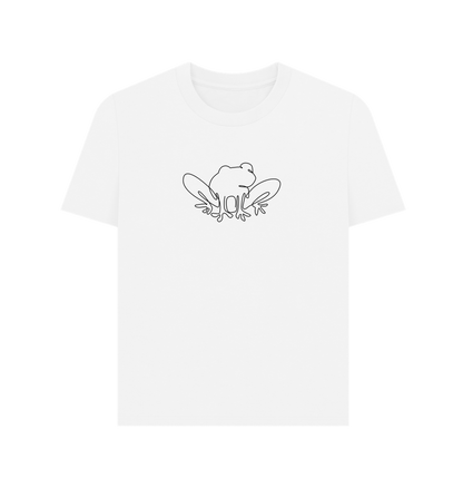 White Women's Frog Organic Cotton Basic Tee (Black)