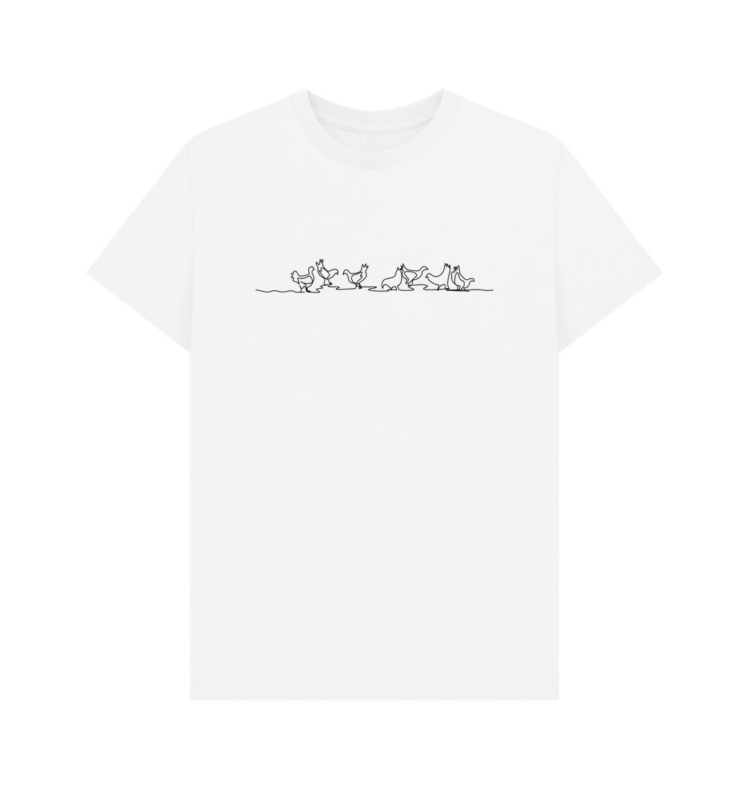 White Men's Chickens Organic Cotton Basic Tee (Black)