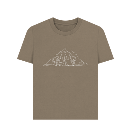 Willow Women's Camping Organic Cotton Basic Tee (White)