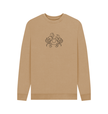 Sand Men's Crab Organic Cotton Crewneck Sweater (Black)