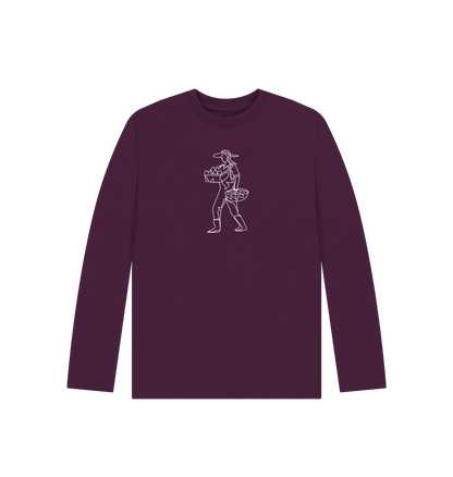 Purple Kid's Harvest Organic Cotton Long Sleeve Tee (White)