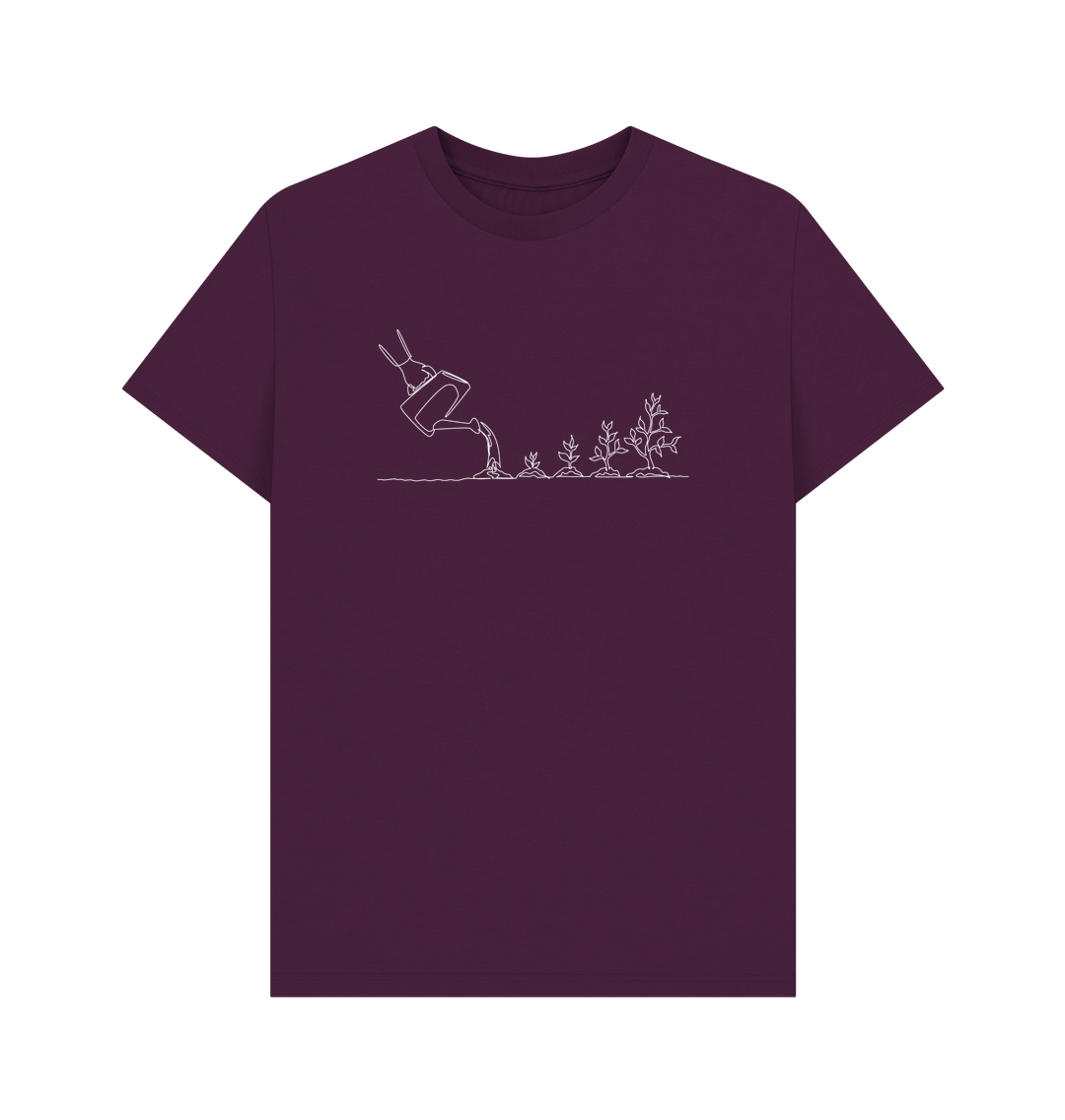 Purple Men's Gardening Organic Cotton Basic (White)