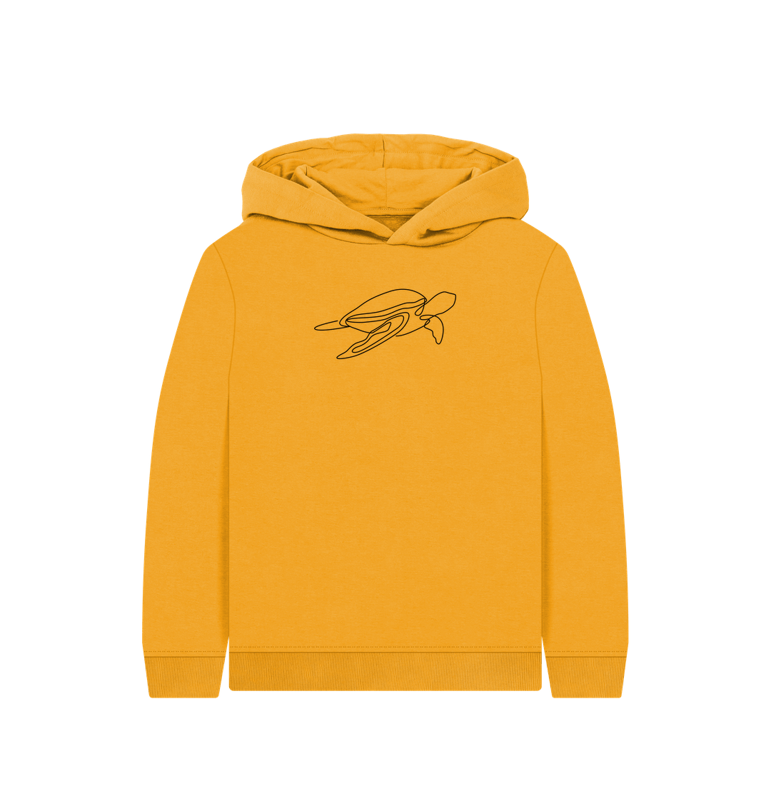 Mustard Kid's Sea Turtle Organic Cotton Pullover Hoodie (Black)