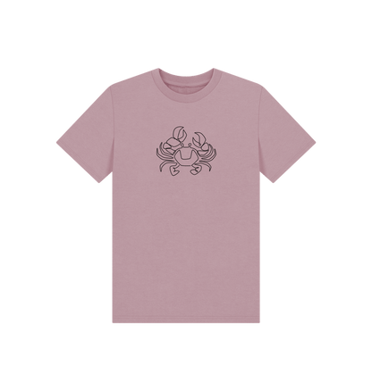 Mauve Kid's Crab Organic Cotton Basic Tee (Black)