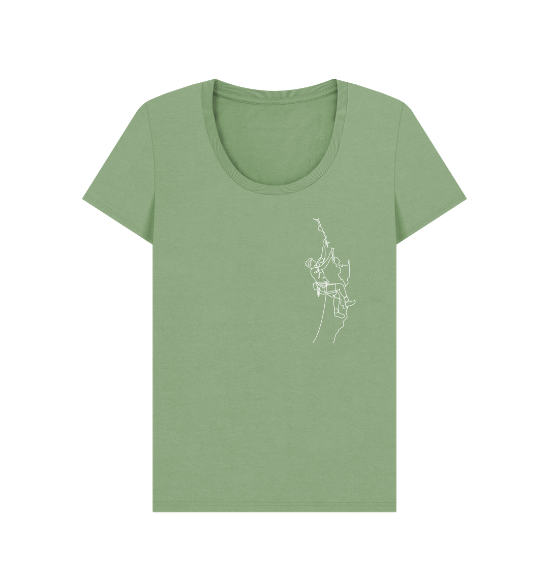 Sage Women's Climber Organic Cotton Scoop Neck Tee (White)